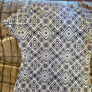 White and blue SS blouse